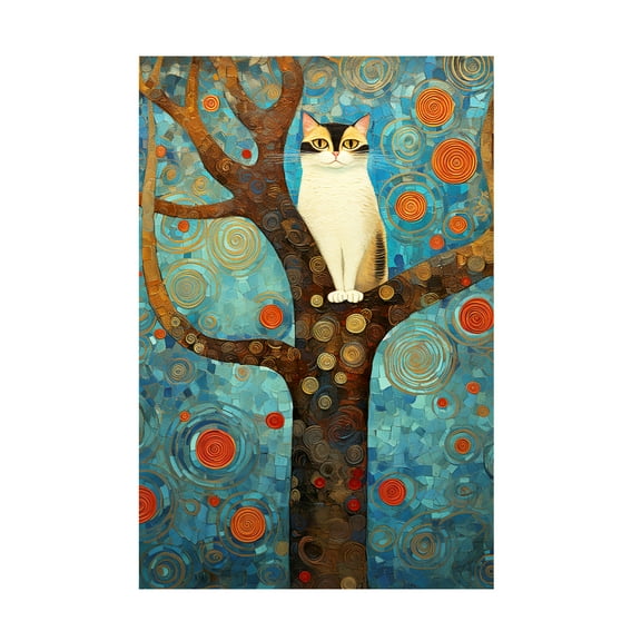 Canvas Wall Art - Ray Heere 'Art Deco Cat 9' Wall Art for Living Room, Bedroom, or Office Décor by Trademark Fine Art - 12 x 19 Inches