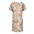 thumbnail image 4 of FcBaudy Robe à Manches Courtes Col en V, Robes d'Été pour Femmes, Robes Décontractées d'Été Imprimées à Manches Courtes Robe de Plage Robe d'Été pour Femmes, 4 of 5