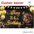 thumbnail image 2 of Banner de decoración de cumpleaños AUBAO Happy 34th Birthday, 2 of 7