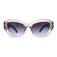 thumbnail image 2 of Womens Mod Geometric Angular Cat Eye Plastic Sunglasses Pink Tortoise - Smoke, 2 of 4