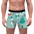 thumbnail image 1 of Men Y Fit Underwear Small Mens Guys Briefs Shapeless Underwear Short Leg Briefs Men Mens Christmas 3D Printed Breathable And Comfortable Inner Mid Rise With Waist Boyshort Underwea Blue M, 1 of 3