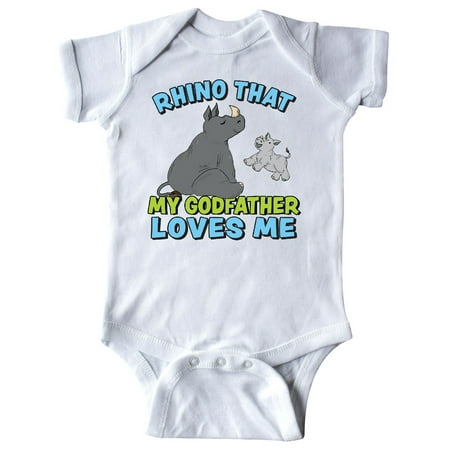 

Inktastic Rhino That My Godfather Loves Me with Cute Rhinos Gift Baby Boy or Baby Girl Bodysuit