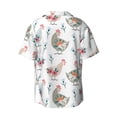 thumbnail image 2 of Vsdgher Funny Chicken Print Men's Wrinkle Free Untucked Cuban Shirt Business Casual Button Down Shirts Short Sleeve Shirt, 2 of 7