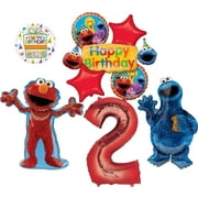 Sesame Street Elmo and Cookie Monster 2nd Birthday Party Supplies Balloon Bouquet Decorations