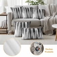 thumbnail image 6 of Black Gray White Outdoor Waterproof Pillow Covers, Vintage Rustic Abstract Ombre Aesthetic Decorative Square Throw Pillowcase Sofa Cushion Sham for Patio/Couch/Chair, 20"x20" 2 Pack, 6 of 8