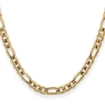 thumbnail image 2 of Avariah Diamonds Solid 10K Yellow Gold 7.7mm Concave Figaro Bracelet - 24" Chain, 2 of 8