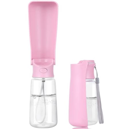 

Foldable Dog Water Bottle 12Oz Dishwasher Safe Washable Portable Leak Proof Dog Water Bottle Dispenser for Dog -Pink