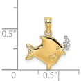 thumbnail image 4 of Avariah 14k Yellow Gold with White Rhodium 2-D Fish w/Bubbles Charm - 11.6mm, 4 of 6