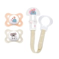 thumbnail image 1 of MAM Pacifier and MAM Pacifier Clip Value Pack (2 Pacifiers & 1 Clip), Pacifiers 0-6 Months, Baby Girl Pacifier Animals Design, Baby Pacifier Clips, 1 of 5