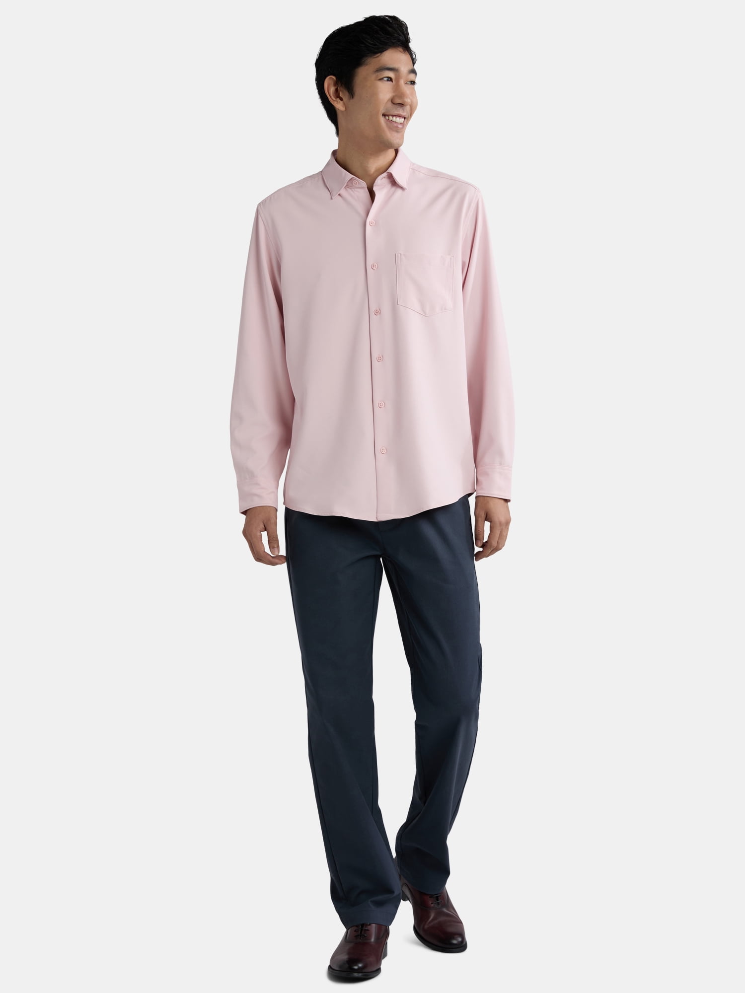 George Men’s Performance Dress Shirt with Long Sleeves, Sizes S-3XL