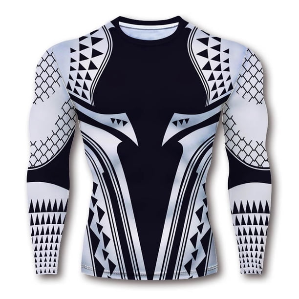 Nuevo Superman Spiderman Aquaman Camiseta Culturismo Medias Fitness Hombre Secado Rápido Manga Larga Entrenamiento Compresión Camisapangjing