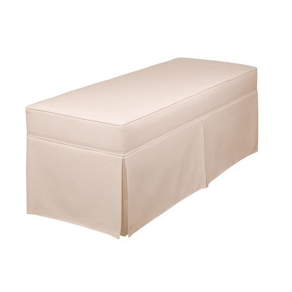 My Texas House Clementine Upholstered Skirted Bench, Taupe