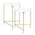 thumbnail image 1 of Kate and Laurel Ulani Table d'Appoint Moderne Gigogne, Ensemble de 2, Blanc et Or, Tables de Bout Sophistiqué et Charmant pour Rangement et Exposition, 1 of 2