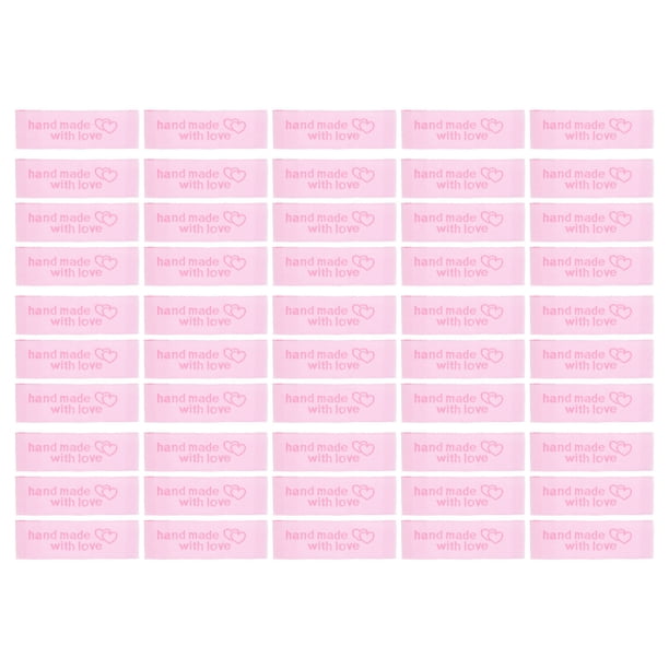 50uds Etiquetas de Costura Hechas a Mano Unique Bargains Rosa