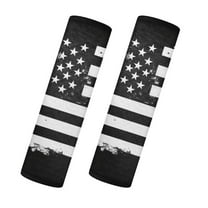 Uorisanigo Black White American Flag Seatbelt Cushion Soft Comfort 2 PCS Car Seat Belt Pads Cover Harness Pad Flannel Seatbelt Covers Universal Fit Seatbelt Cover Car Truck SUV