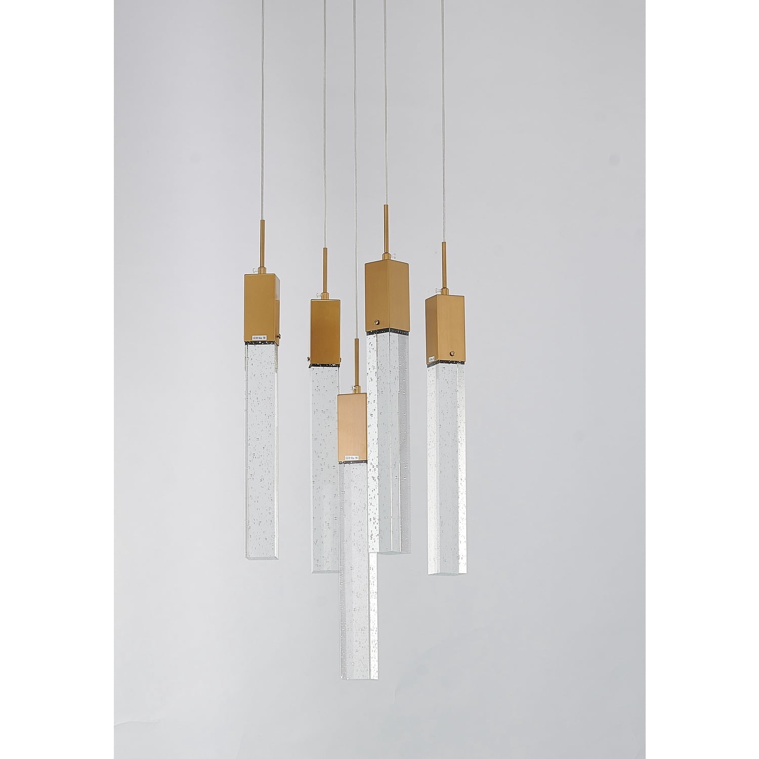 Homestock Asian Fusion Chandelier, Color Clear,Gold, Material Metal, Light Fixture Form Ceiling, 13.78"L X 13.78"W X 19.6"H, Dimmable, Hanging,Ceiling Mount