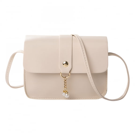GASTROPOD Crossbody Shoulder Bag for Women Girls Small Pearl Leather Satchel Purse Cross Body Handbags White