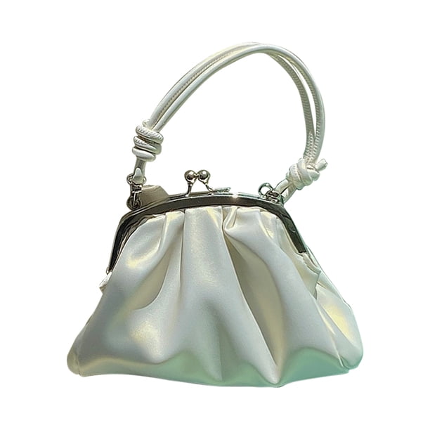 Bolso Noche Con Clip en La Nube para Mujer Bolso Boda para Fiesta Con Cadena Exquisita (blanco)