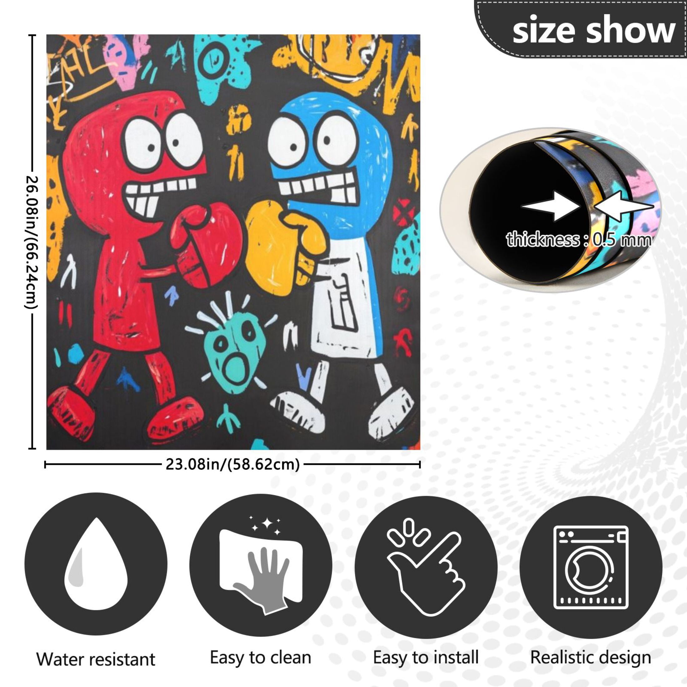Dishwasher Magnetic Sticker 23x26 Inch Refrigerator Magnetic Sticker Washing Machine Magnetic Sticker Kitchen Panel Magnetic Sticker Home Decor Red Boxing Kit
