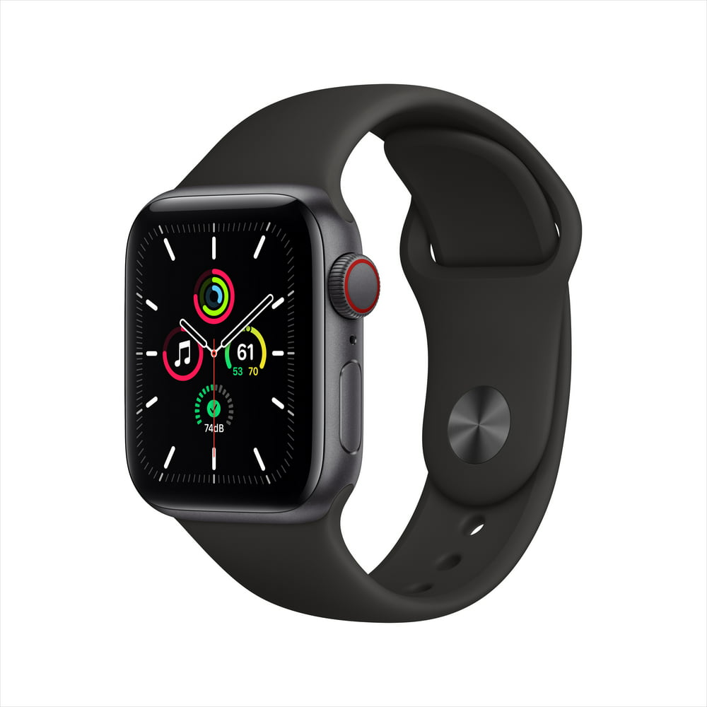 Apple Watch SE GPS + Cellular, 40mm Space Gray Aluminum Case with Black