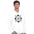 thumbnail image 5 of Compass Diamond Symbolic Spiritual Zip Up Hoodie Men's Women's Brisco Brands X, 5 of 6