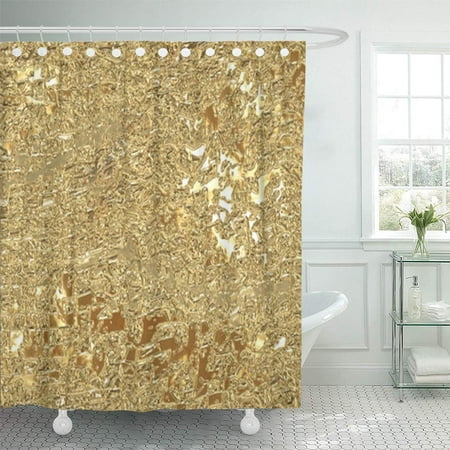 Yusdecor Silver Sparkle Bling Gold Leaf, Gold Bling Shower Curtain Hooks