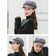 thumbnail image 6 of CoCopeaunt Women Plaid Newsboy Caps Casual Visor Beret Hat Cozy Retro Vintage Cabbie Hat for Ladies Girls, 6 of 7