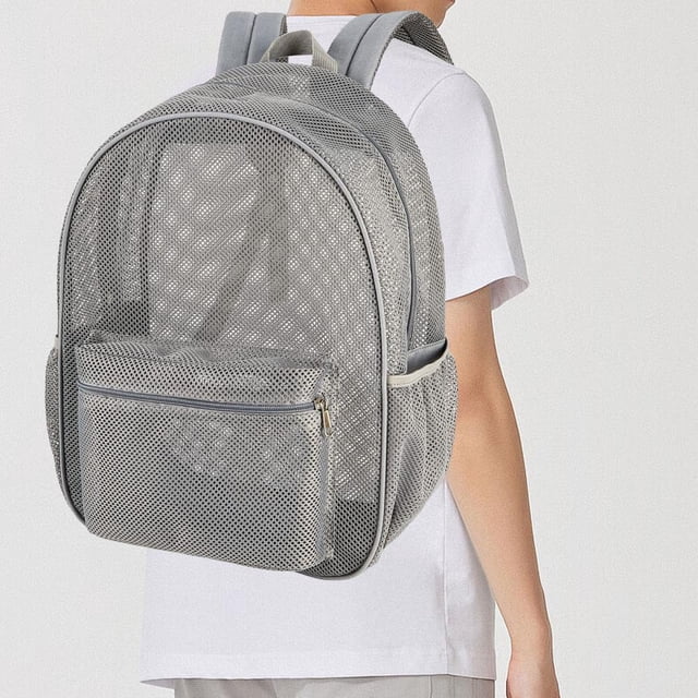 Feltree Transparent Mesh Backpack Beach Bag Extra Large Pool Mesh Backpack Large Beach Backpack for Beach Picnic Shopping Camping Grocery