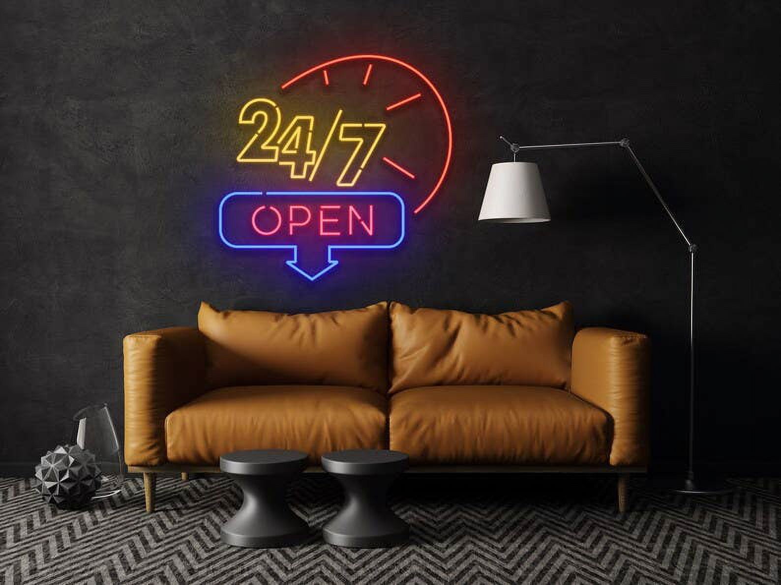 Glowneon Open 24/7 Neon Signs, Welcome sign, Store Decor