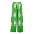 thumbnail image 3 of WTOBBY Women's Summer Boho Palazzo Wide Leg Pants with Geometric Print High Waist Elastic Drawstring and Side Pockets for Fashionable Comfort ,Green XL, 3 of 7