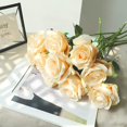 thumbnail image 7 of Zukuco 12 PCS Artificial Roses Single Long Stem Silk Blossom Fake Flower for Home Party Wedding Decoration(Light Champagne), 7 of 7