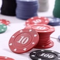 thumbnail image 4 of Juego de fichas de póquer de 100 piezas, fichas de casino para ruleta de póquer, contadores de conteo con fichas de juego de colores de valor, fichas de juego para aprendizaje de m, 4 of 5