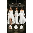 thumbnail image 3 of YOIAVAIOY Renaissance Dress Women Medieval Off Shoulder Peasant Flowy Ruffle Sleeve Maxi Wedding Guest Dresses White XXL, 3 of 6