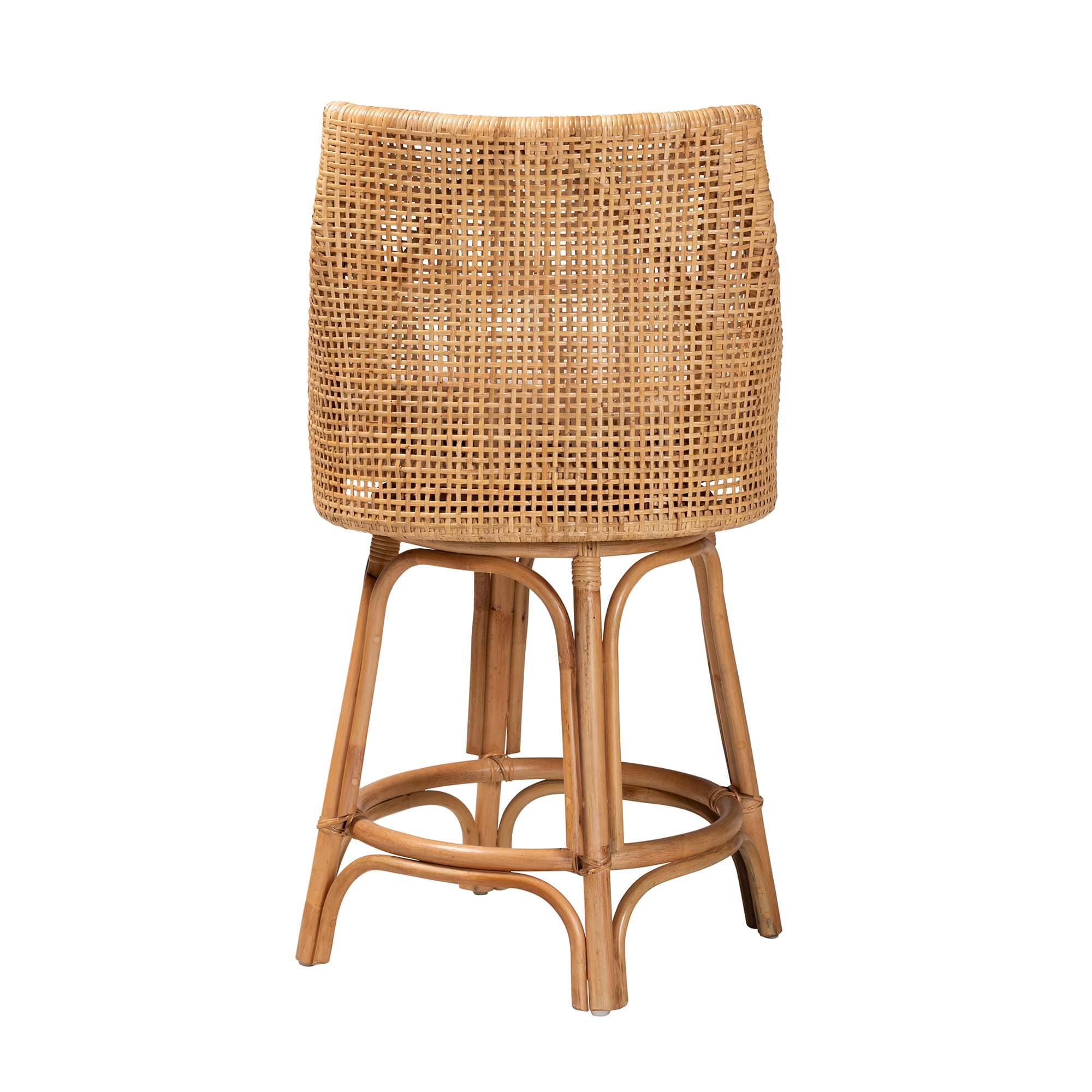 bali & pari Bella Rattan BOHO Counter Stool, Natural Brown