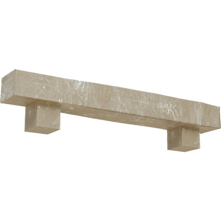 

Ekena Millwork 8 H x 12 D x 72 W Knotty Pine Faux Wood Urethane Fireplace Mantel Kit W/ Alamo Corbels White Washed