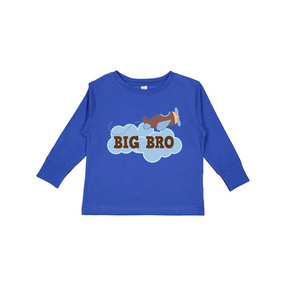 Inktastic Big Bro Boys Airplane Brother Announcement Boys Long Sleeve Toddler T-Shirt