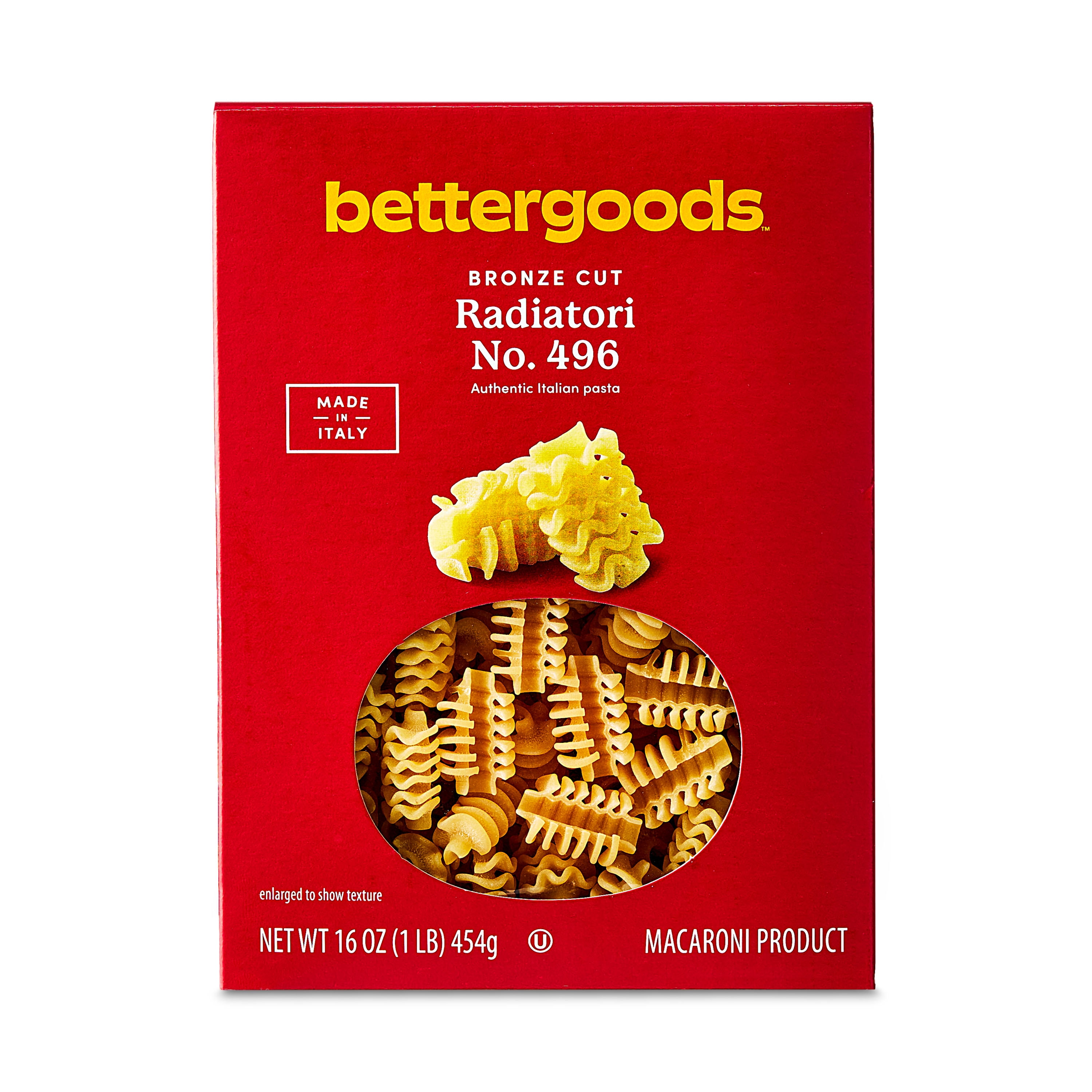 (4 pack) bettergoods Bronze Cut Radiatori Pasta, No. 496, 16 oz