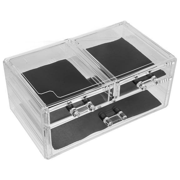 Clear Storage Drawer Desk Organizer for Makeup Jewelry Office Supplies 1 Set Transparent Desk Drawer for Bedroom Bathroom