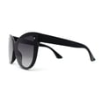 thumbnail image 3 of Womens Oversize Cat Eye Chic Horn Rim Shield Sunglasses Black Smoke, 3 of 4
