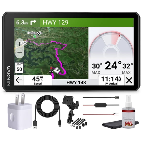 Garmin zūmo XT3 6" Motorcycle GPS Navigator Bundle with Adventurous Routing, Lean Angle Metrics, Satellite Maps, Wi-Fi Updates & Ride Tracking Accessories Bundle
