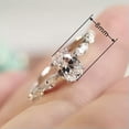 thumbnail image 3 of Elegant Jewelry Oval Cut Cubic Zircon 925 Silver Ring Wedding Ring Sz 6-10, 3 of 9