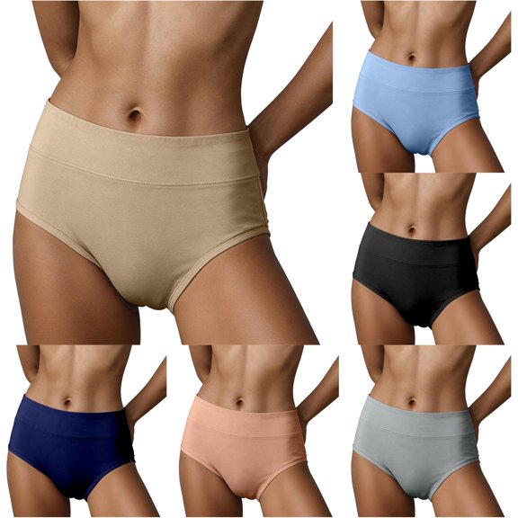 Mid Rise Breathable Soft Comfort Everyday Panties Multipack for Women Casual Season, M, Beige