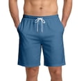 thumbnail image 4 of IAJDKMEK Men's Casual Lounge Shorts - Breathable Solid Color Shorts for Men, Sleep and Relax Shorts for Summer Nights,Dark Blue S, 4 of 5