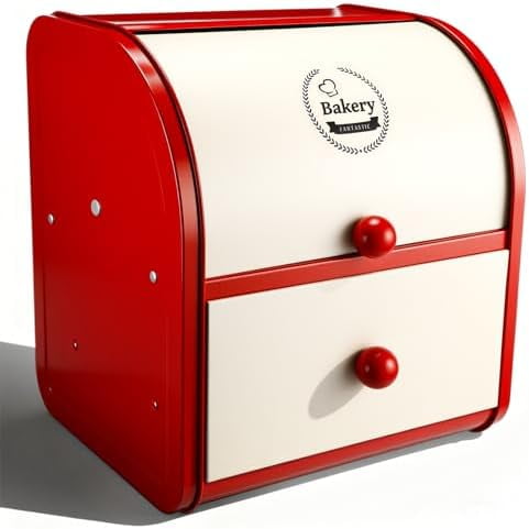 Stainless Steel Bread Box Metal Bread Box for Kitchen Countertop Large Capacity Food Storage Container for Kitchen Counter, Metal Storage Bin Holder for Countertop 11.8" x 9.8" x 13"