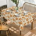 thumbnail image 2 of Fall Tablecloth 60x120 Inch Rectangular, Thanksgiving Autumn Harvest Watercolor Orange Pumpkin Pink Flower Table Cover for Party Picnic Dinner Decor, 2 of 6