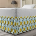 thumbnail image 1 of Autumn Bed Skirt, Flower Bouquets and Fall Maple Leaves Carnation Blossoms Flora Pattern, Elastic Bedskirt Dust Ruffle Wrap Around for Bedding Decor, 4 Sizes, Pale Blue Earth Yellow, by Ambesonne, 1 of 2