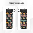 thumbnail image 3 of KLL Retro Video Game Pattern 18OZ Water Bottle With Straw,Stainless Steel Sports Water Cup Flask Sports Water Cup Flask Wide Mouth Travel Thermal Mug, 3 of 8