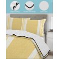 thumbnail image 3 of Quilts Queen Size Bedding Set, Vintage Pale Yellow Striped Reversible Summer Quilt 3 Pieces, Farmhouse Modern Stripes Boho Lightweight Bedspreads Coverlets with 2 Pillow Shams for All Seasons, 3 of 5