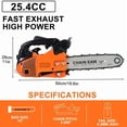 thumbnail image 5 of YNCE 12 Inch Gas Chainsaw, 25.4CC Single Cylinder Air-cooled 2 Stroke Engine Gasoline Chainsaw, 900W Portable Hand Pull Start Chain Saw for Cutting Wood Tree Trimming, 9800rpm, 5 of 8