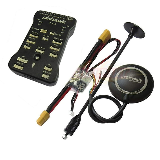 Hobbypower Pixhawk PX4 Contrôleur de Vol 32Bit + M8N + Module d'Alimentation + Absorbeur de Chocs pour Multirotor FPV